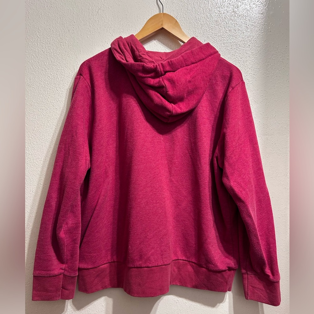 Time & Tru Women’s Full Zip Hoodie Sweatshirt | Pink Berry | Size XXL - Picture 2 of 4